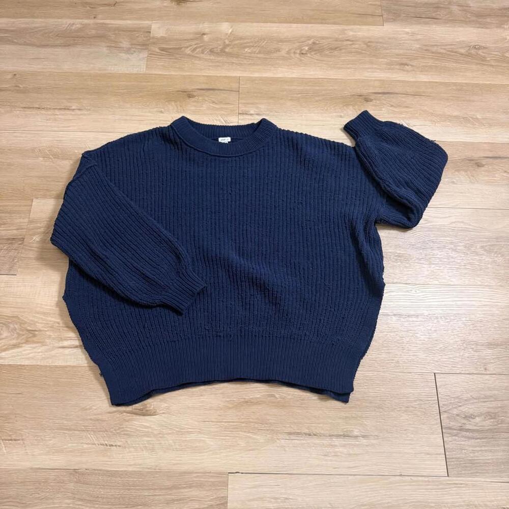 Aerie Navy Sweater Oversized Women's Size S Pullover Crew‎ Neck